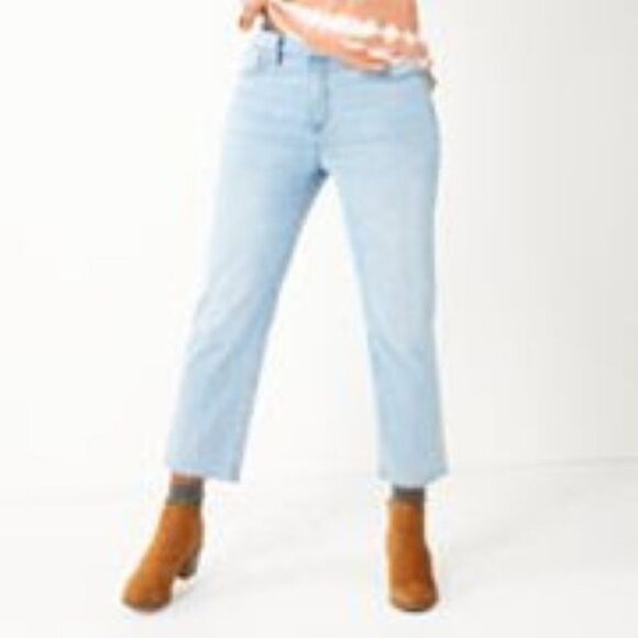 Sonoma Women's Cropped Jeans size 14 Petite Short Distressed w/Raw Fraye… - Picture 7 of 10